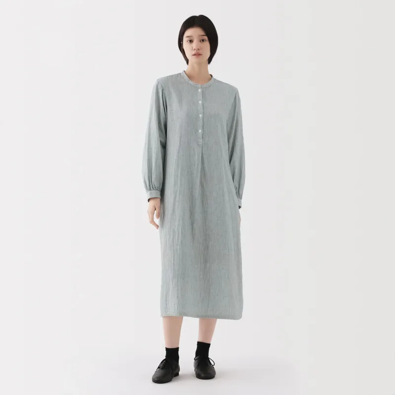 여성 카폭 블렌드 더블 거즈 원피스