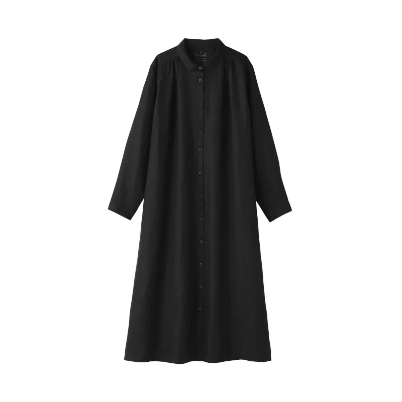 Vestido Camiseiro de Linha Lavada para Senhora