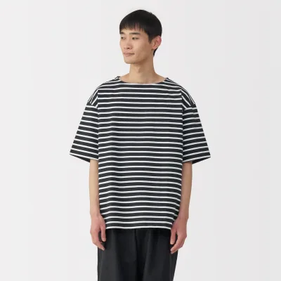 Men's Heavyweight Boatneck Half Sleeve T-Shirt