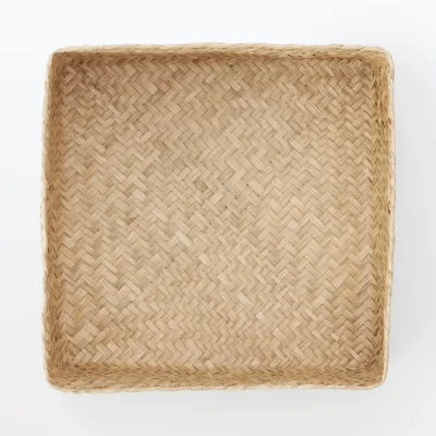 Seagrass Organizer Herringbone Square Basket (W9.8 x D9.8 x H4.7")