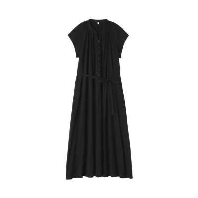 Women's High Twisted Veil French Sleeve Patterned Dress