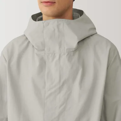 MUJI Men's Water Repellent Hooded Coat in Organic Cotton