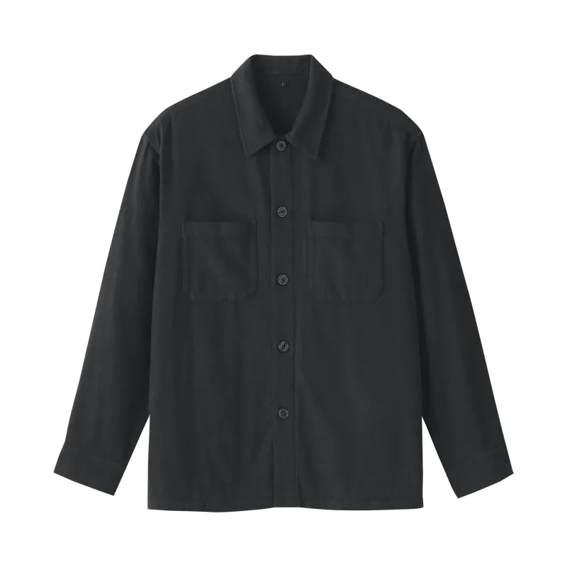 Sobrecamisa de franela cepillada para hombre de MUJI para capas en otoño e invierno