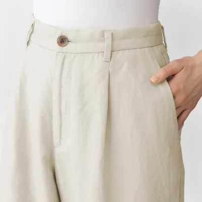 Hemp Blend Twill Straight Pants