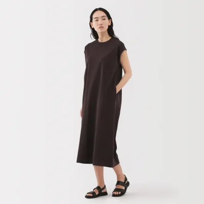 Vestido de manga francesa de punto jersey de 2 cabos para mujer