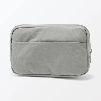 Wrinkled Nylon Wide-Opening Pouch - Large