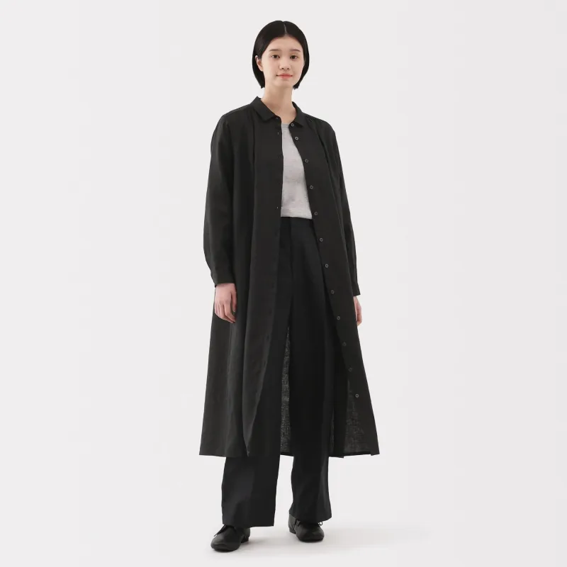 Vestido Camiseiro de Linha Lavada para Senhora