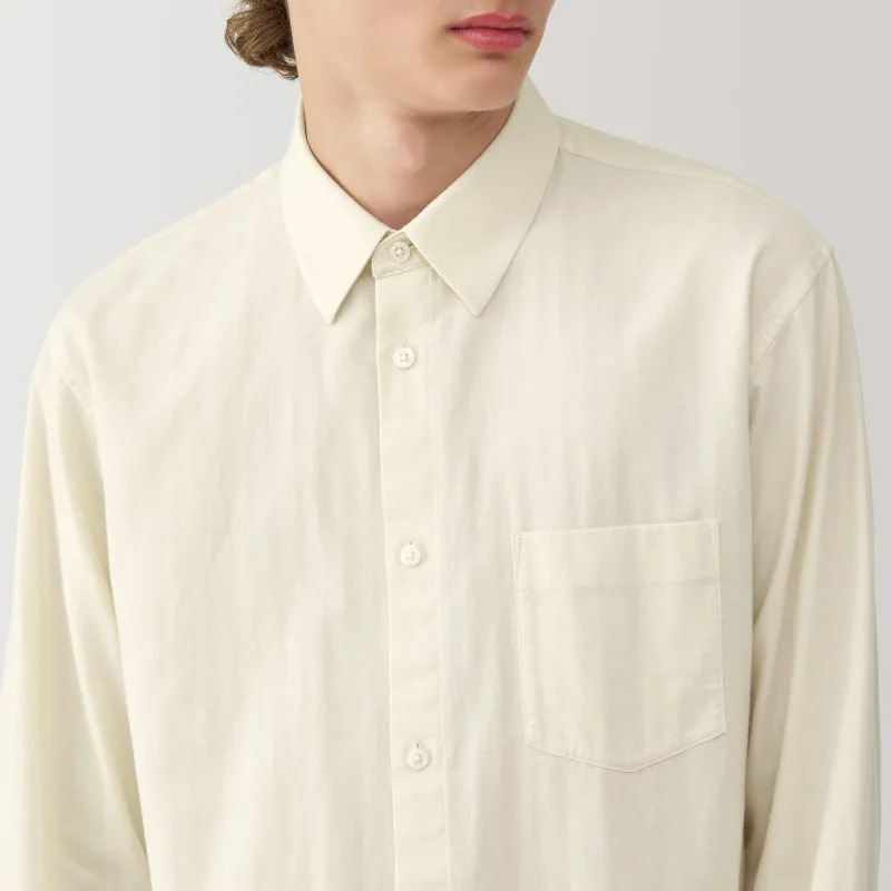 Labo Men's Brushed Cotton Twill Regular Collar Shirt