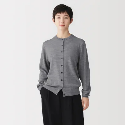 Wool Crewneck Cardigan