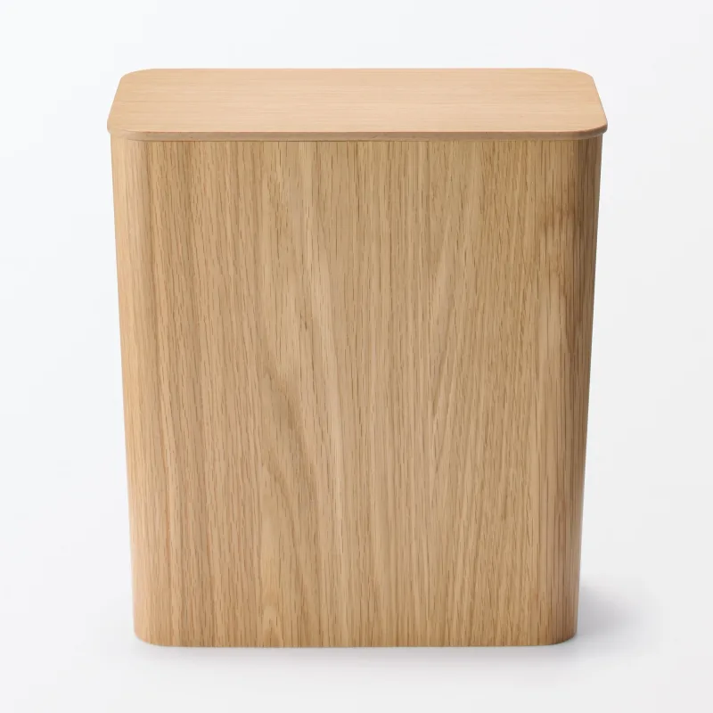 Tempat Sampah Kayu dengan Rangka Kawat (Persegi)