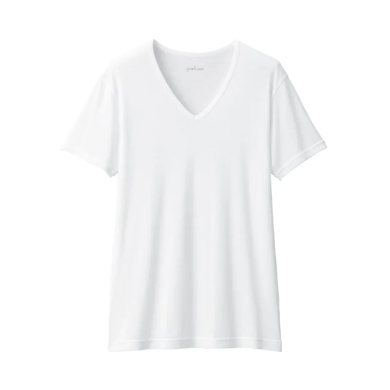 Kaos V-Neck Katun Menyerap Keringat Pria