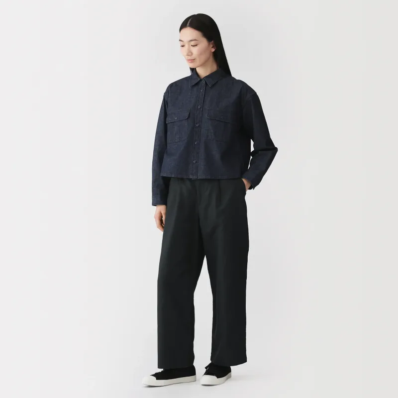 Hemp Blend Twill Straight Pants