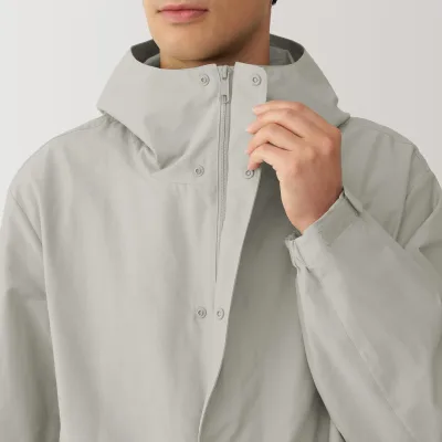 MUJI Men's Water Repellent Hooded Coat in Organic Cotton