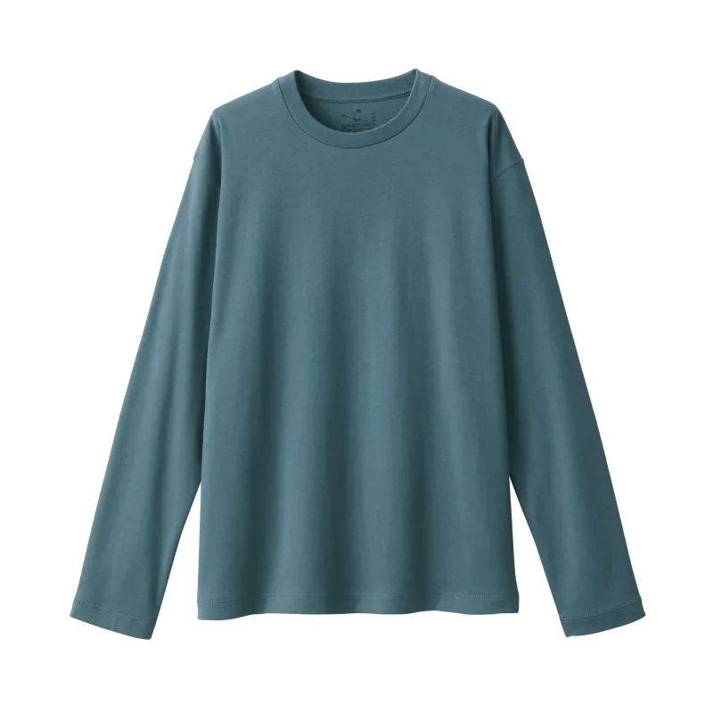 Kaos Lengan Panjang Crew Neck Interlock Wanita