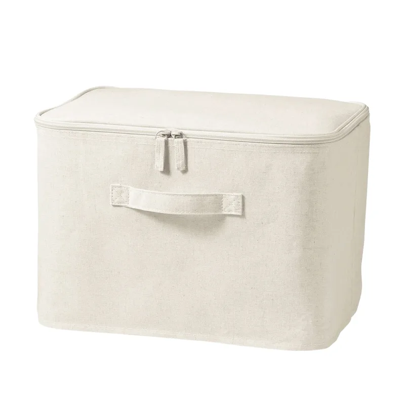 Polyester Linen Soft Box Rectangle with Lid - Medium