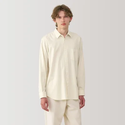 Labo Men's Brushed Cotton Twill Regular Collar Shirt