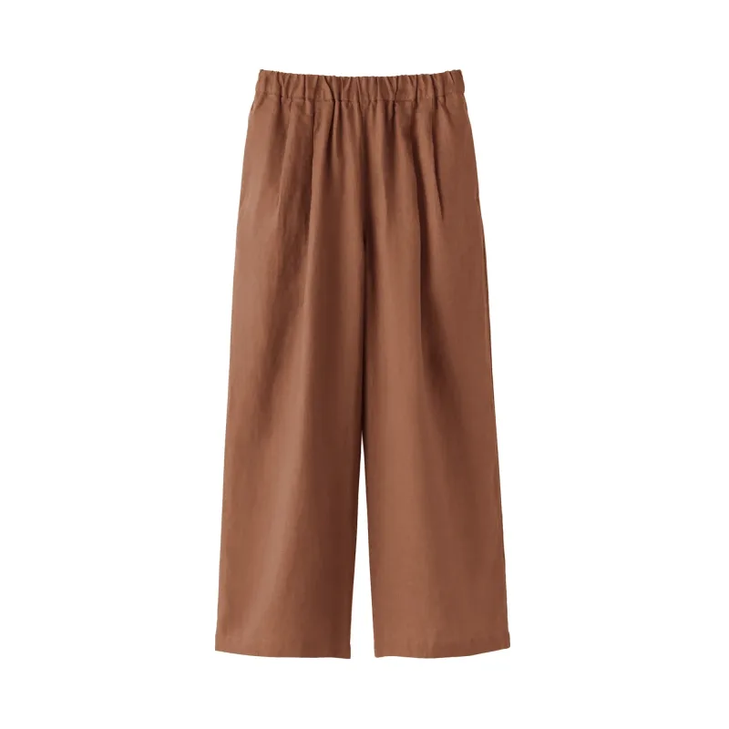 Women's Washed Linen Easy Wide Pants