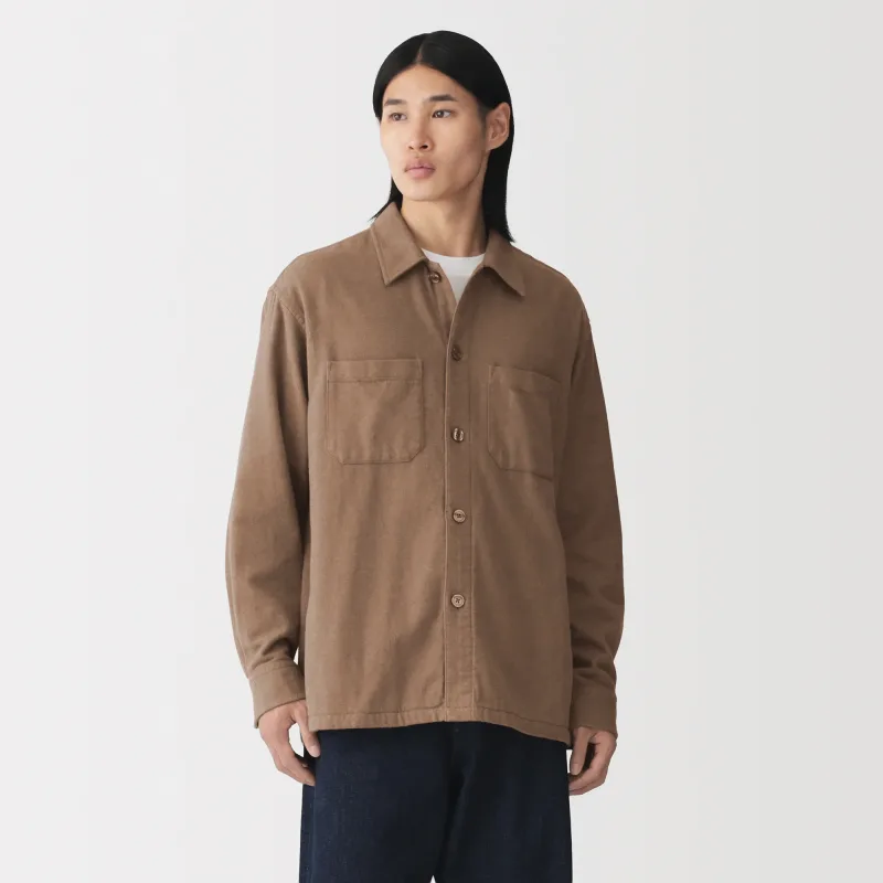 Casaco de flanela escovada para homem MUJI para sobreposição no outono e inverno