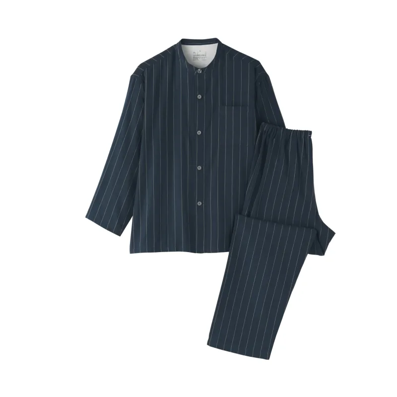 Seamless Double Gauze Stand Collar Pajamas