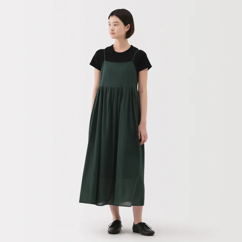 Vestido de alças em veil de high twist para mulher