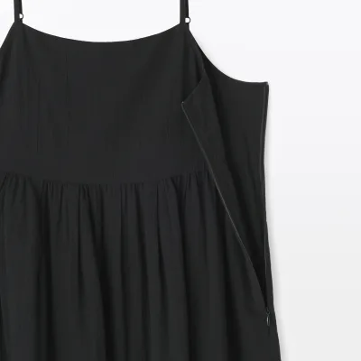 Vestido de alças em veil de high twist para mulher