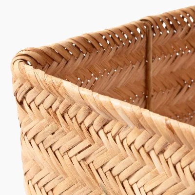 Rattan Rectangular Basket - Small (W14.2 x D13 x H11")