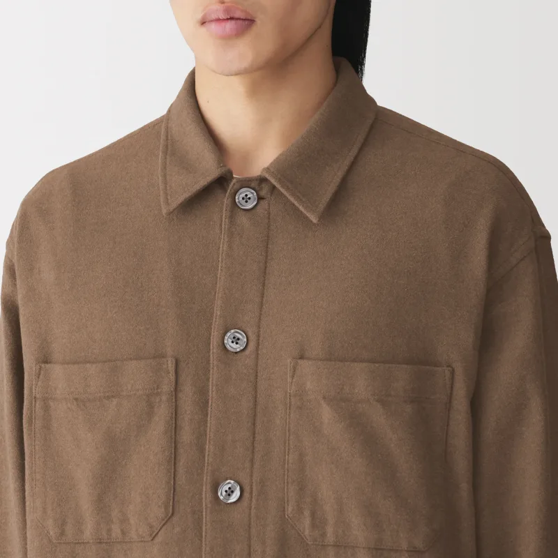 Casaco de flanela escovada para homem MUJI para sobreposição no outono e inverno