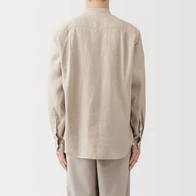 Linen Stand Collar Shirt