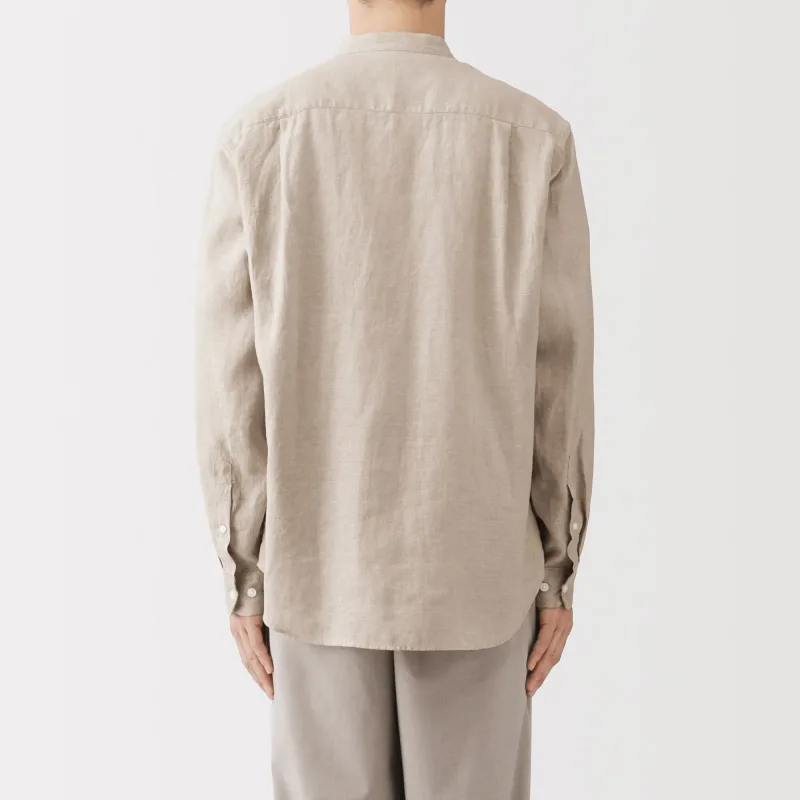 Linen Stand Collar Shirt
