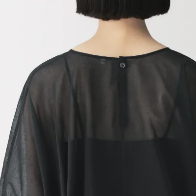 High-Twist Cotton Sheer Blouse