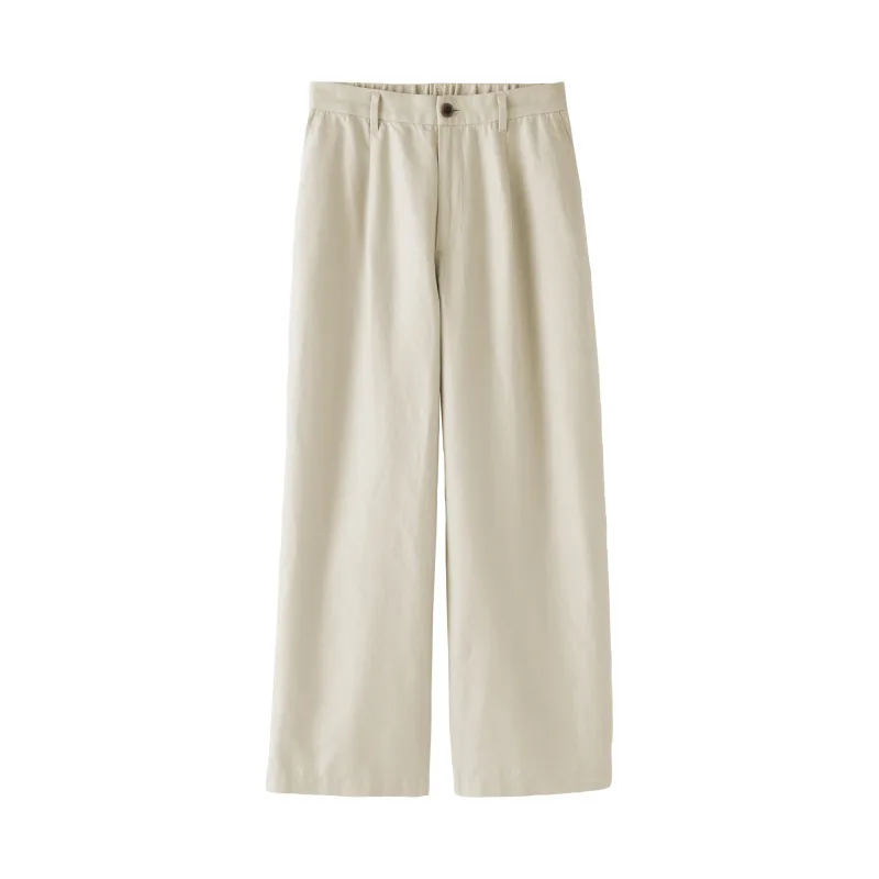 Hemp Blend Twill Straight Pants