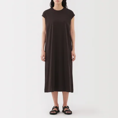 Vestido de manga francesa de punto jersey de 2 cabos para mujer