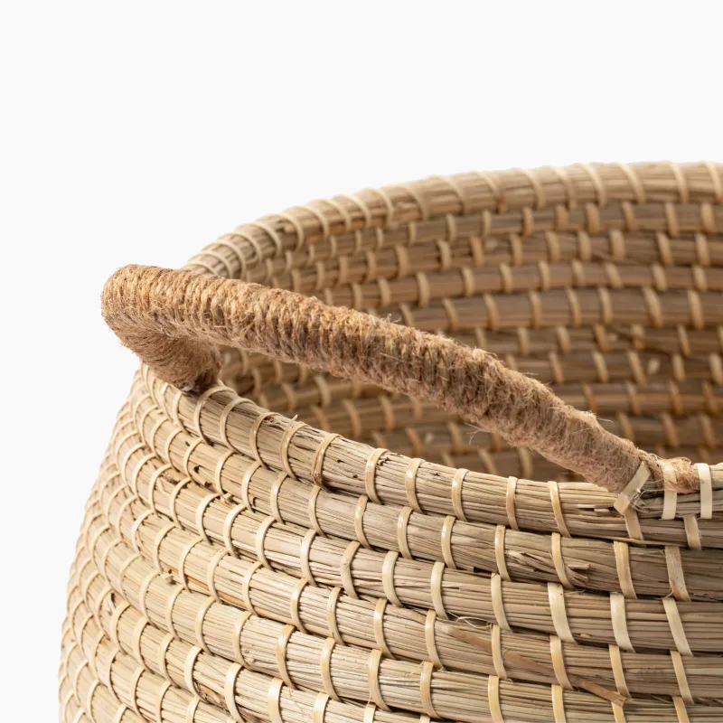 Seagrass Belly Basket with Handles - Small (Dia. 12.6 x H9.4")