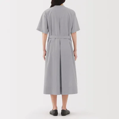 Vestido camisero de algodón orgánico para mujer con tacto fresco y cinturón