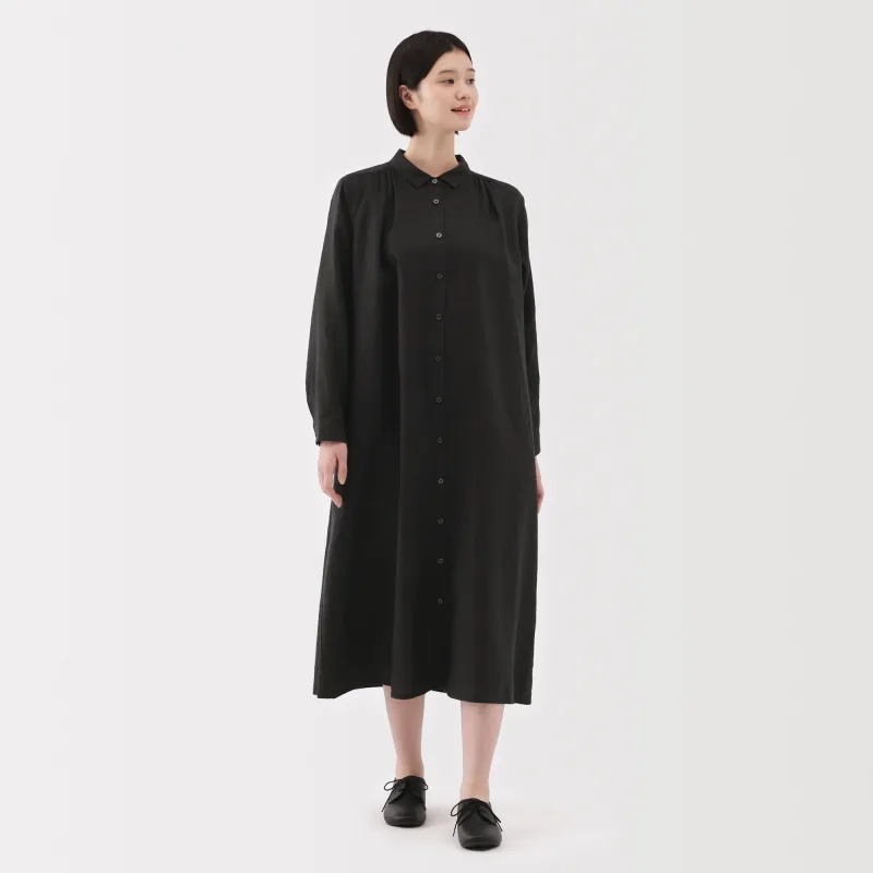 Vestido Camiseiro de Linha Lavada para Senhora
