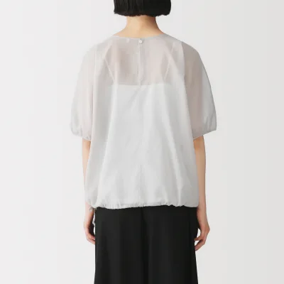 High-Twist Cotton Sheer Blouse