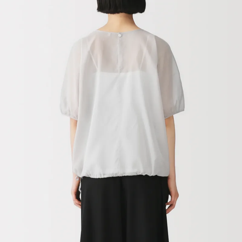 High-Twist Cotton Sheer Blouse