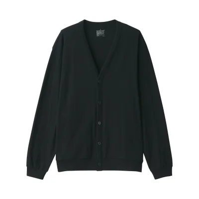 Cárdigan de malha de jersey com decote em V para homem