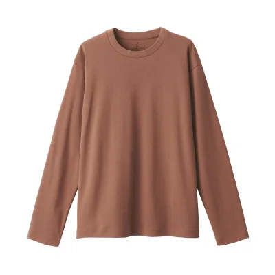 Kaos Lengan Panjang Crew Neck Interlock Wanita