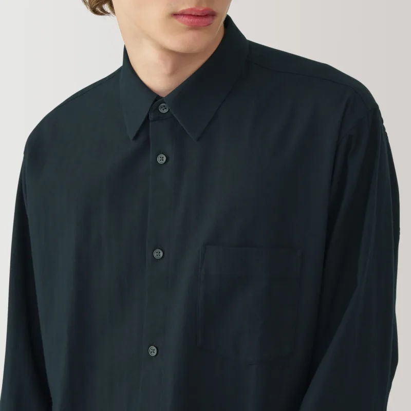 Labo Men's Brushed Cotton Twill Regular Collar Shirt