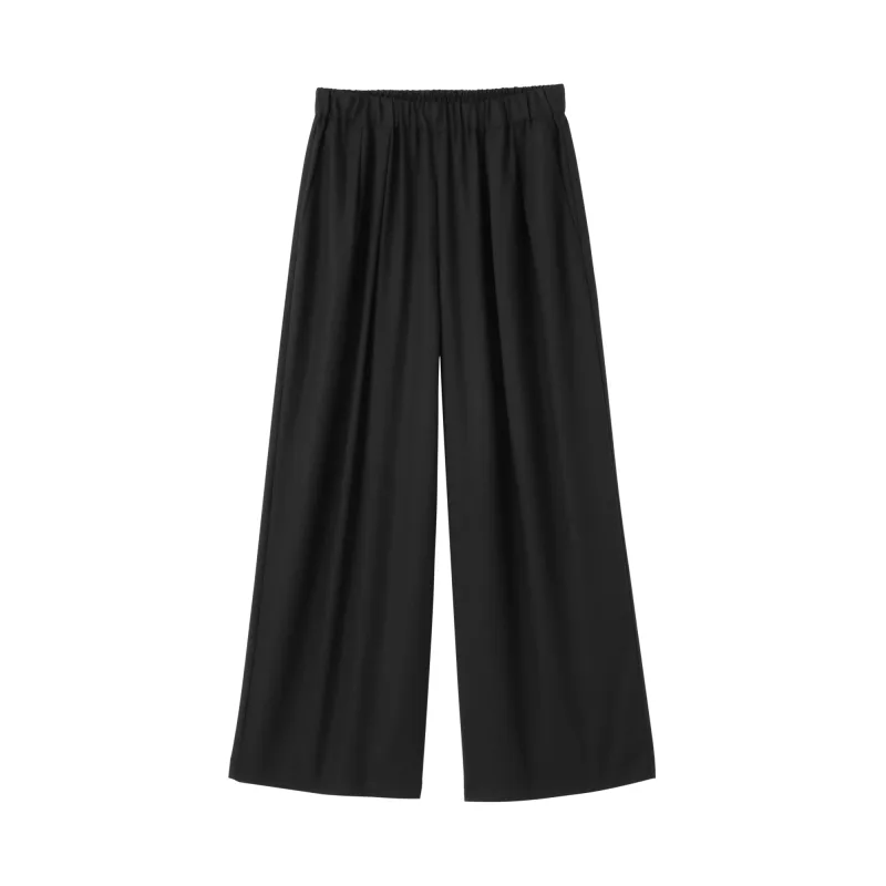 Lyocell Blend Wide Pants