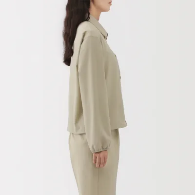 MUJI Women's Airy Seersucker Shirt Jacket with Ventilation Holes