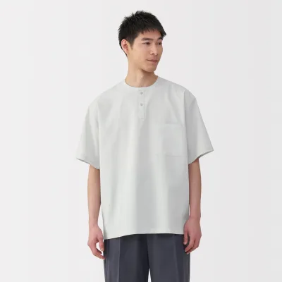 남성 통기성 헨리 티셔츠