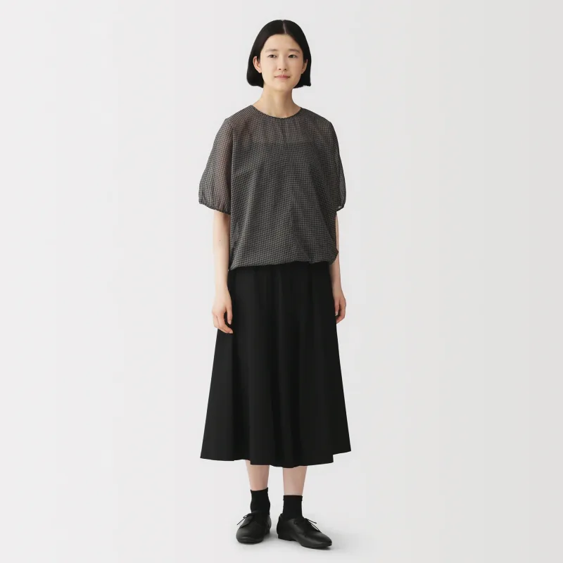 High-Twist Cotton Sheer Blouse