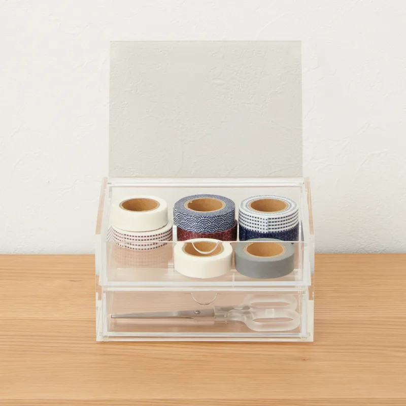 Acrylic Storage 2 Drawers with Lid