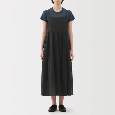 Vestido de alças em veil de high twist para mulher