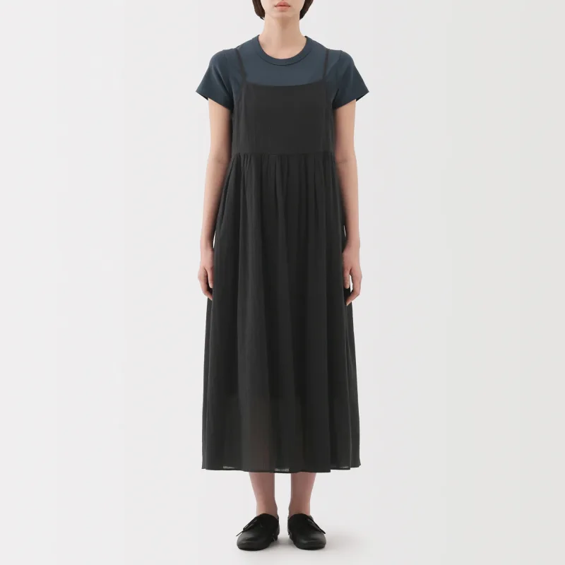 Vestido de alças em veil de high twist para mulher