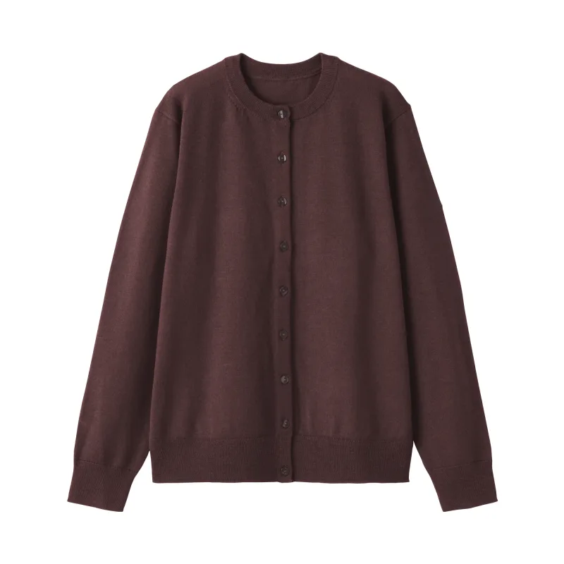Wool Crewneck Cardigan