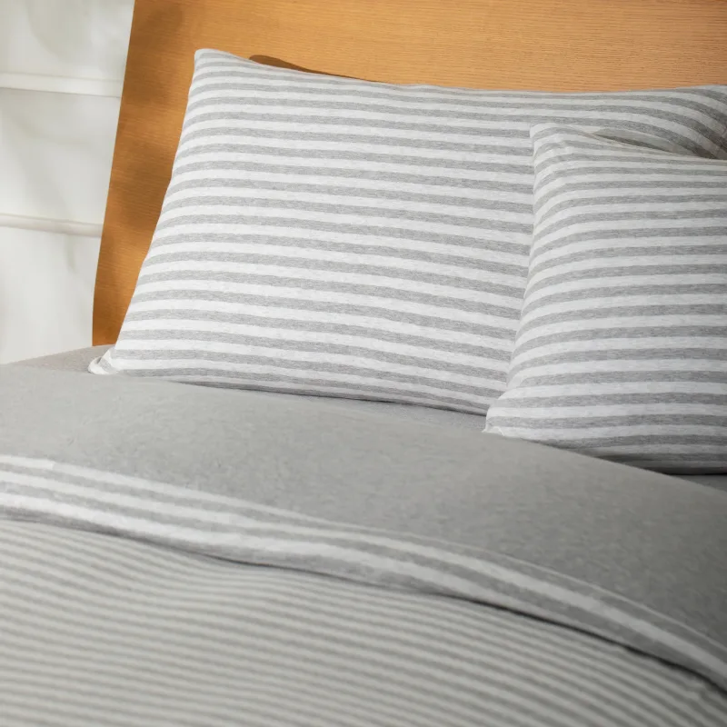 Set biancheria da letto 4 pezzi in cotone jersey - Matrimoniale
