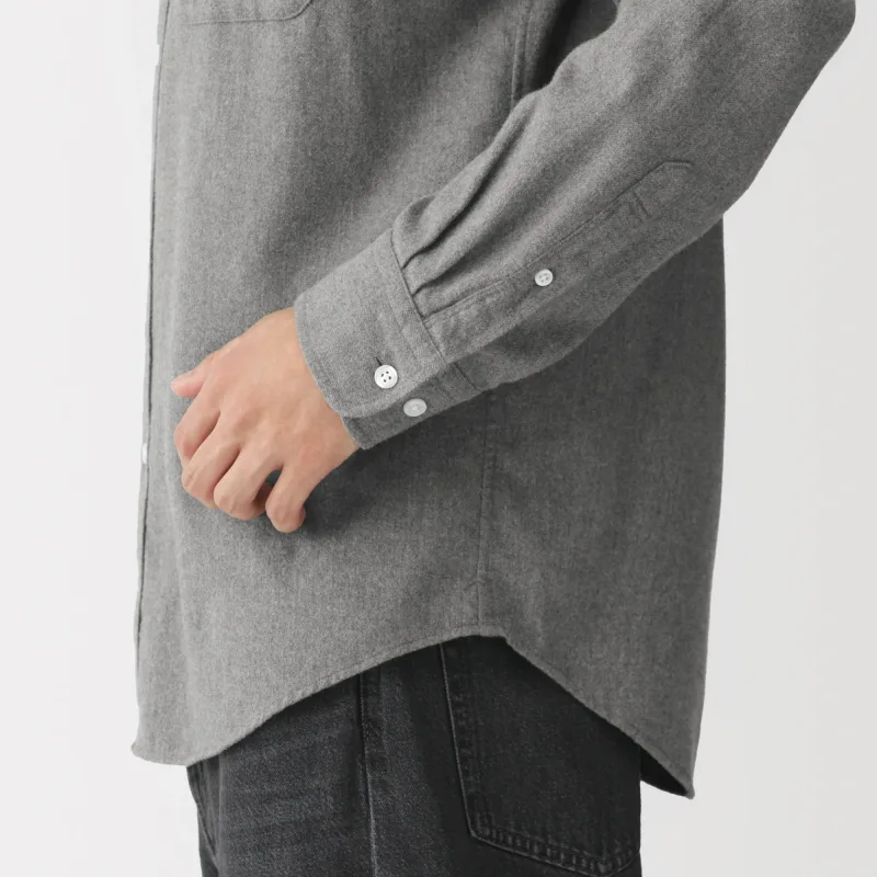 MUJI Herren Gebürstetes Baumwoll-Flanellhemd mit Knopfleiste für Herbst und Winter